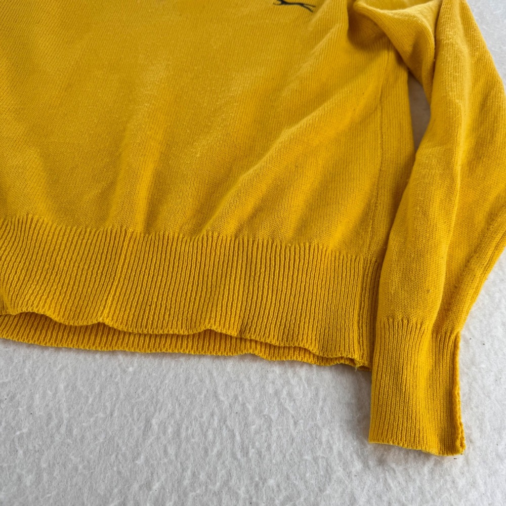 Slazenger - VTG V-Neck Sweater Acrylic Courtelle - Yellow - 38 - Mens - Picture 5 of 8